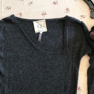 Qi Charcoal Heather Shirred Wool Dress